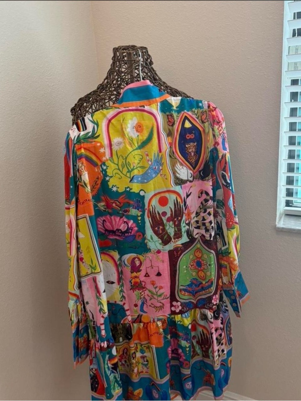 Women’s Colorful Bohemian Belted Waist Dress - Picture 3 of 3